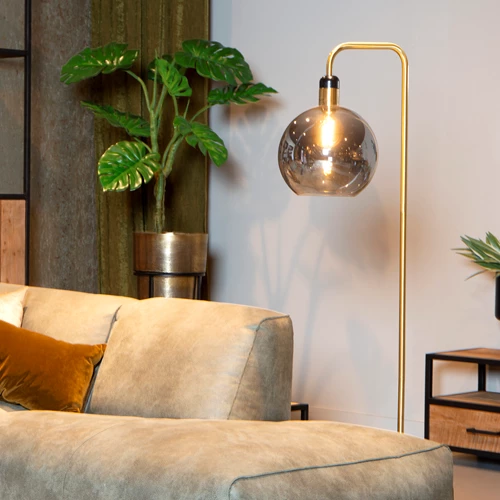 Lucide JULIUS - Vloerlamp - Ø 28 cm - 1xE27 - Fumé - sfeer 1